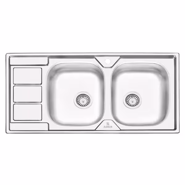 سینک روکار پرنیان استیل مدل PS 2111 لگن راست با سیفون