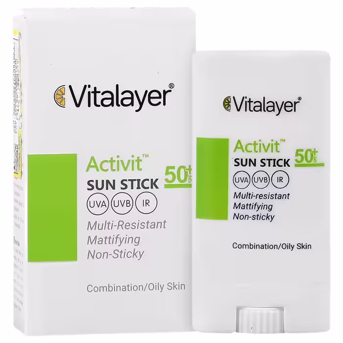 ضد آفتاب استیکی اکتیویت SPF50 ویتالیر 15 گرمی