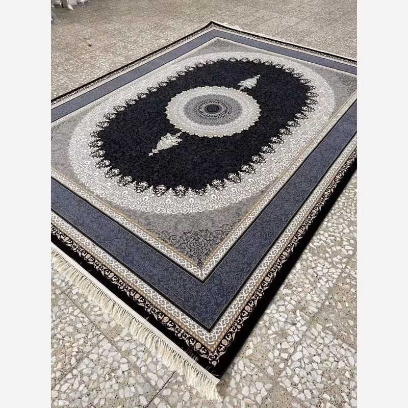 فرش ماشینی کاشان 700شانه طرح ساوین سرمه ای 9متری(باارسال رایگان)