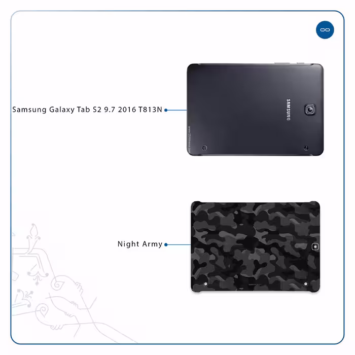 برچسب پوششی ماهوت مدل Night-Army مناسب برای تبلت سامسونگ Galaxy Tab S2 9.7 2016 T813N