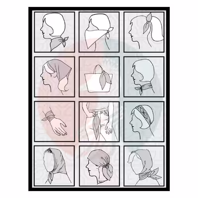 دستمال سر و گردن گدار مدل پرستو و کاج