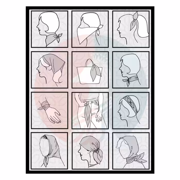 دستمال سر و گردن گدار مدل پرستو و کاج