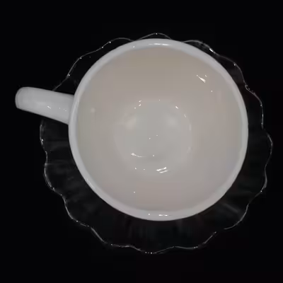  ست فنجان و نعلبکی سرامیکی هیوا طرح آفتاب گردان کمر باریک کد 10882035