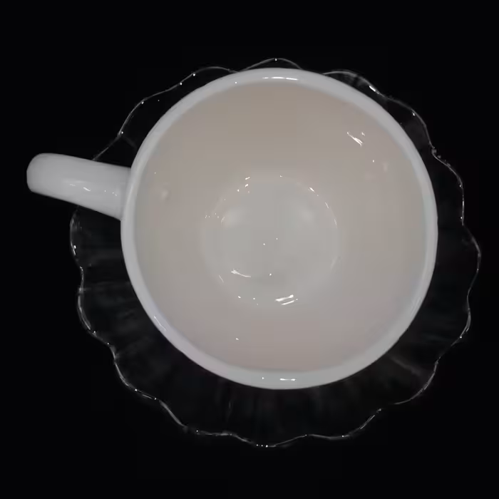  ست فنجان و نعلبکی سرامیکی هیوا طرح آفتاب گردان کمر باریک کد 10882035