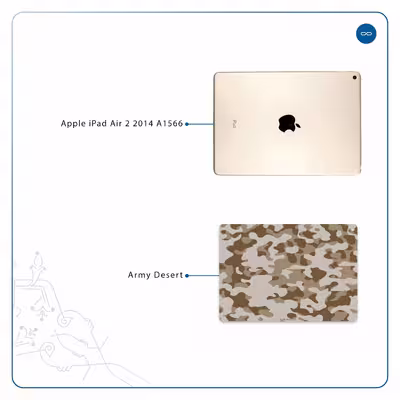 برچسب پوششی ماهوت مدل Army-Desert مناسب برای تبلت اپل iPad Air 2 2014 A1566