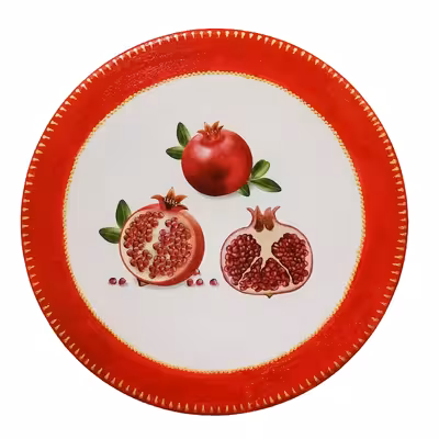 بشقاب دیوارکوب سفالی طرح انار یلدا کد 76 مجموعه 2 عددی