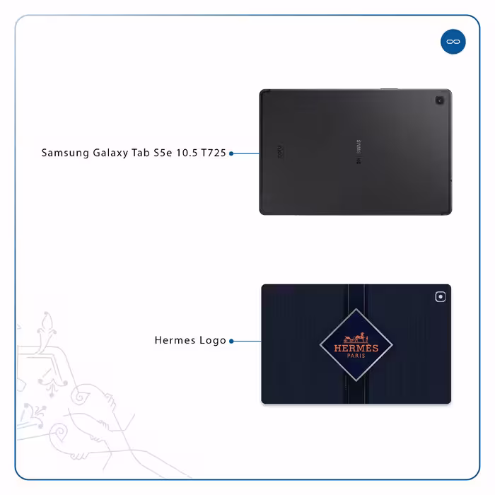 برچسب پوششی ماهوت مدل Hermes-Logo مناسب برای تبلت سامسونگ Galaxy Tab S5e 10.5 2019 T725