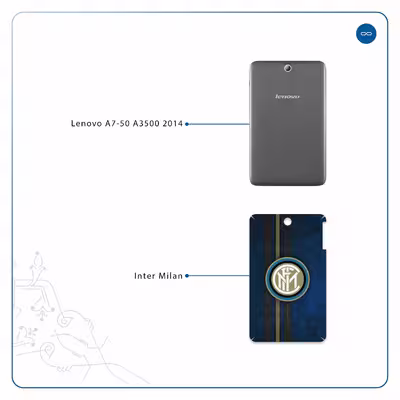 برچسب پوششی ماهوت مدل Inter-Milan مناسب برای تبلت لنوو A7-50 A3500 2014