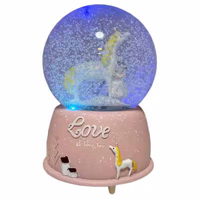 گوی موزیکال مدل پمپی شاهزاده و اسب طرح Love کد PA4045