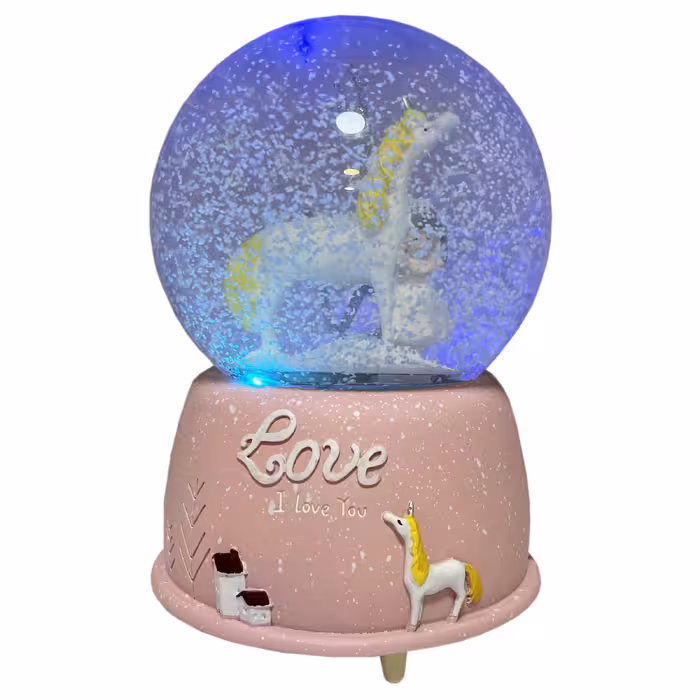 گوی موزیکال مدل پمپی شاهزاده و اسب طرح Love کد PA4045