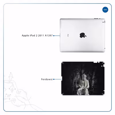 برچسب پوششی ماهوت مدل Ferdowsi-Logo مناسب برای تبلت اپل iPad 2 2011 A1397