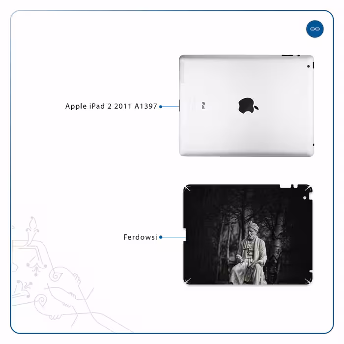 برچسب پوششی ماهوت مدل Ferdowsi-Logo مناسب برای تبلت اپل iPad 2 2011 A1397