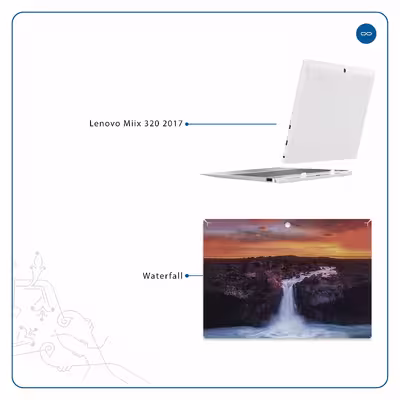 برچسب پوششی ماهوت مدل Waterfall مناسب برای تبلت لنوو Miix 320 2017