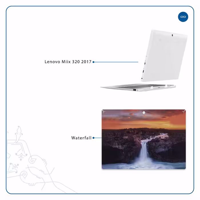 برچسب پوششی ماهوت مدل Waterfall مناسب برای تبلت لنوو Miix 320 2017