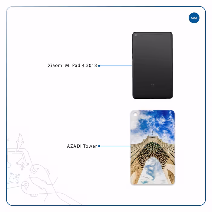 برچسب پوششی ماهوت مدل AZADI-Tower مناسب برای تبلت شیائومی Mi Pad 4 2018