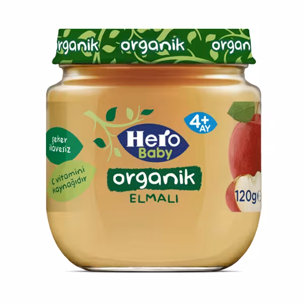 پوره میوه ارگانیک هرو بی بی سیب بالای 4 ماه حجم 120 گرم