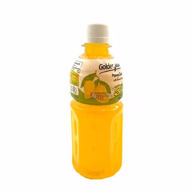 نوشیدنی بدون گاز انبه حاوی تکه های نارگیل گلدن مکس 320 میلی لیتری