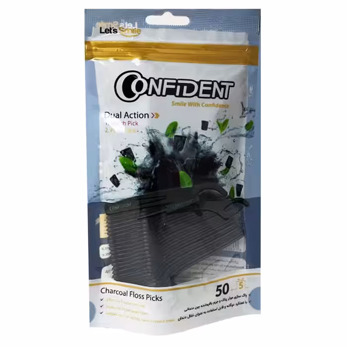 نخ دندان کمانی ذغالی کانفیدنت 50 عددی