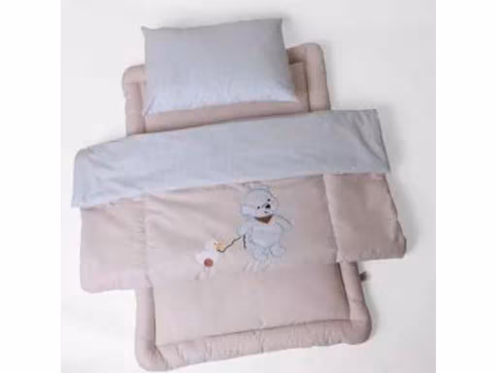 سرویس خواب دم دستی مسافرتی نوزادی(سایز 2)مجموعه 3 عددی تشک، لحاف و بالشت طرح خرس آبی الا ELA