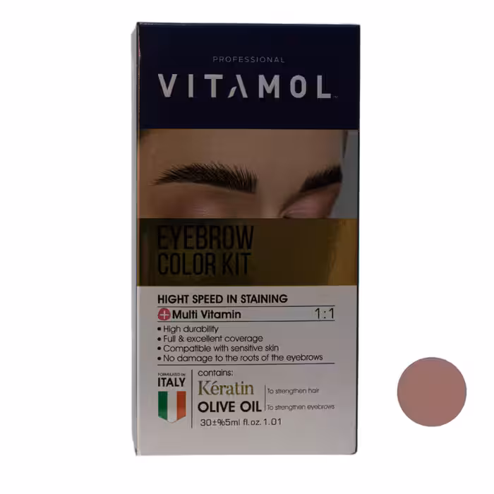 کیت رنگ ابرو ویتامول شماره BG حجم 30 میلی لیتر رنگ بلوند طلایی روشن