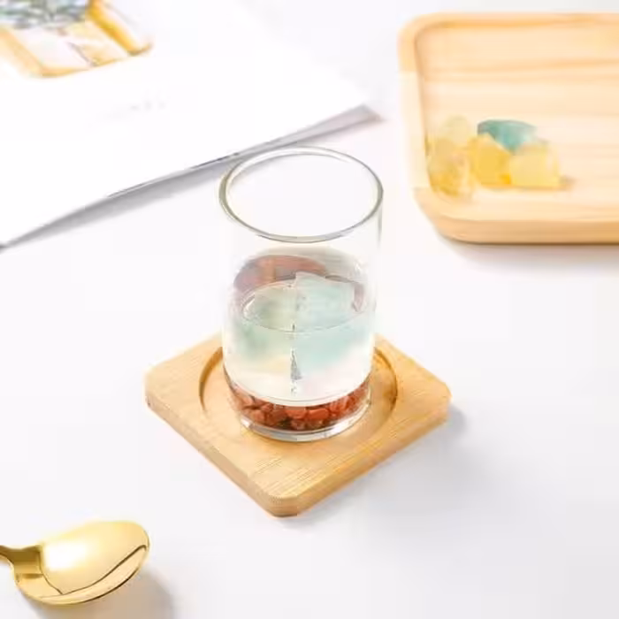 زیرلیوانی مربع بامبو استنددار