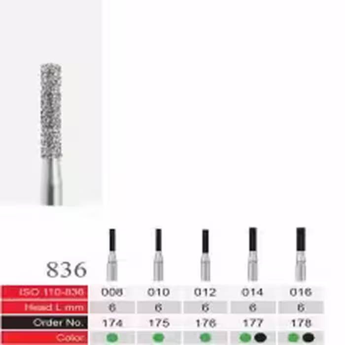 فرز الماسی دسته نقره ای BTM مدل Cylinder 836 - فروشگاه تخصصی دندانپزشکی سپیرا
