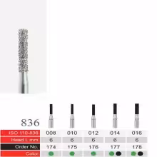 فرز الماسی دسته نقره ای BTM مدل Cylinder 836 - فروشگاه تخصصی دندانپزشکی سپیرا