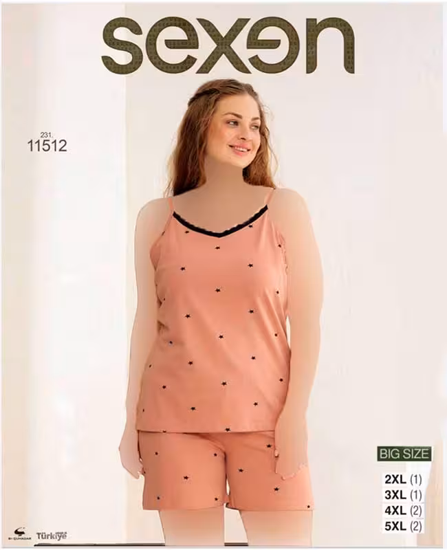 تاپ شورتک سایز بزرگ زنانه طرح ستاره کد 11512