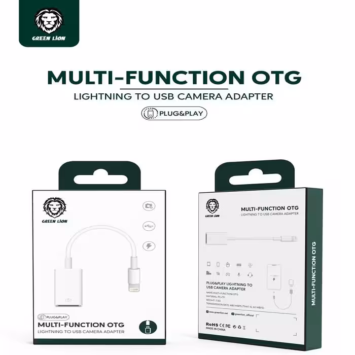تبدیل USB TO LIGHTNING / (OTG) GREEN مدل MULTI-FUNCTION