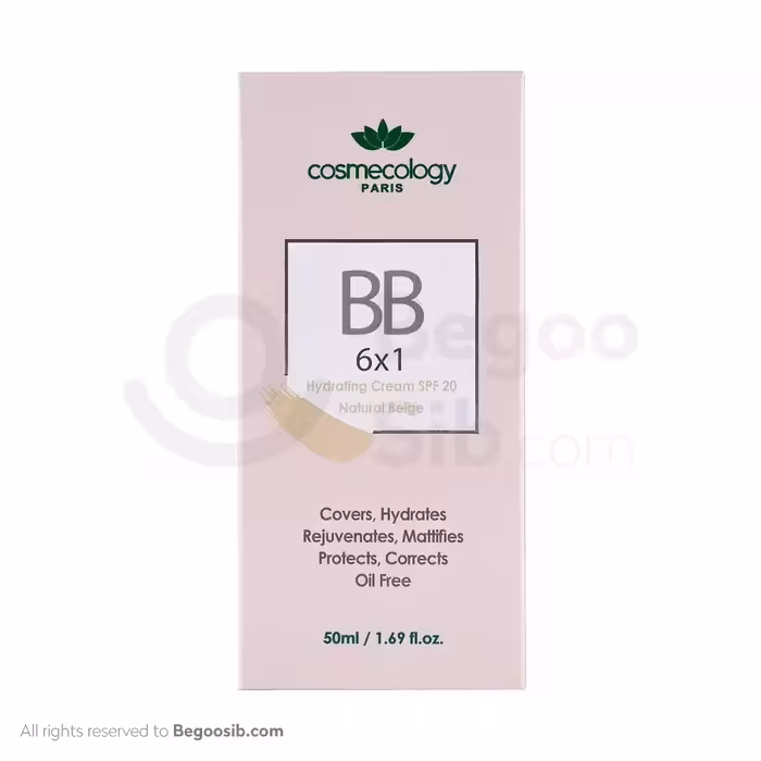 کرم 6*1 رطوبت رسان رنگی کاسمکولوژی فاقد چربی بژ طبیعی spf 20