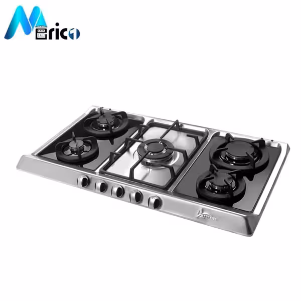 گاز رومیزی اخوان کد G113 پنج شعله استیل و شیشه