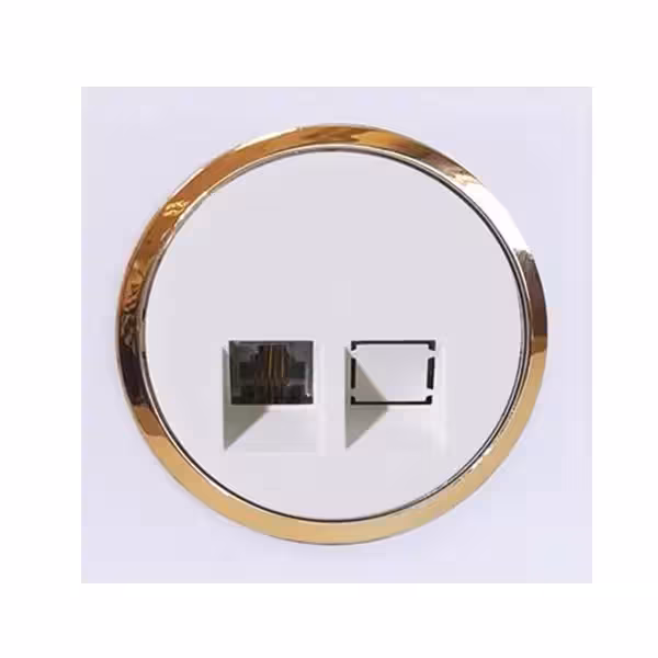 سوکت شبکه cat6 آوا پلکسی سفید زه طلایی دلند