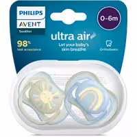 پستانک الترا ایر 0-6 ماه اونت (Philips Avent Ultra Air) مدل خورشید رنگین کمان