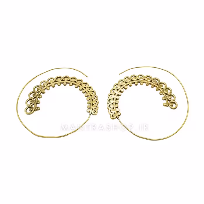 گوشواره برنجی دست ساز هندی کد 1214