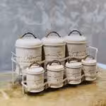 BVK بی وی کی ست پاسماوری  7 پارچه طرح لاو کرم  VK815692