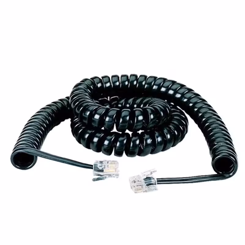 سیم تلفن فنری مشکی (مرغوب)