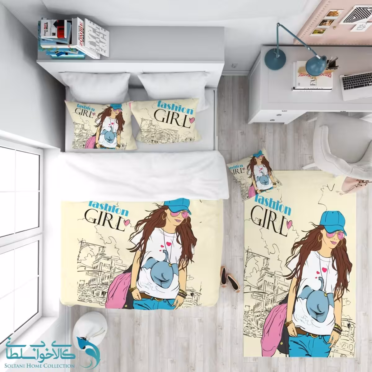 روتختی طرح دختر فشن سایز یکنفره کد A1706
