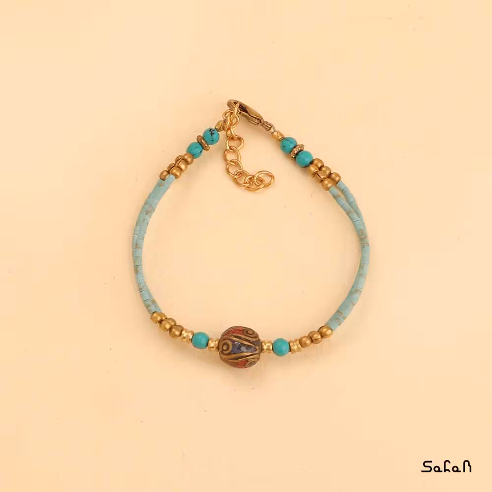 دستبند هندی فیروزه