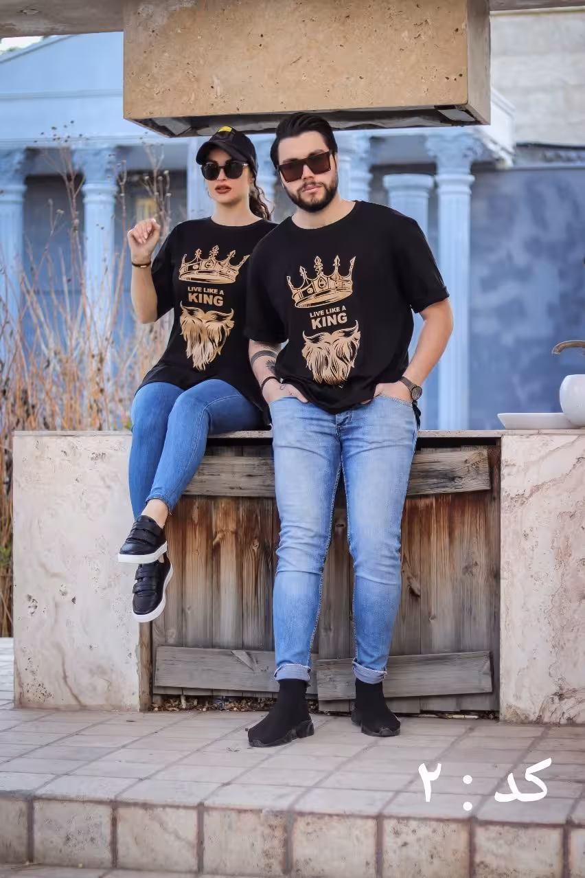 تیشرت ست زنونه و مردونه کاپل قیمت ست نوشته شده.به صورت تکی هم فروش میره