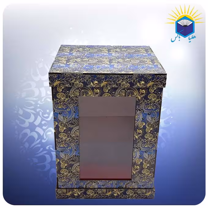 جعبه 3 تکه طلق دار 22*22*29 طرح بته جقه