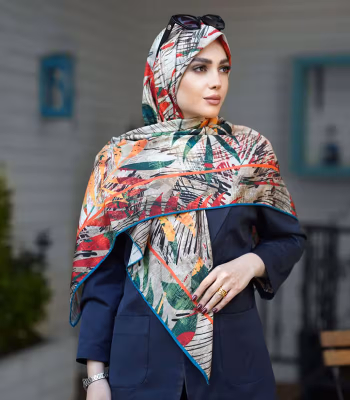 روسری کرم سبز 2917