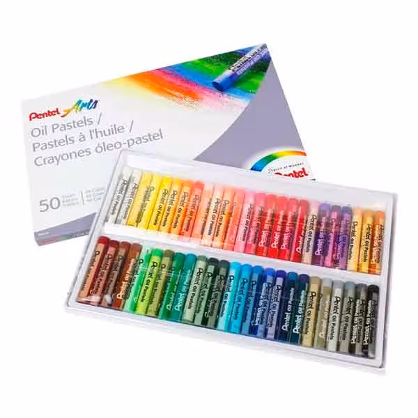 پاستل روغنی 50 رنگ پنتل (pentel oil pastels)