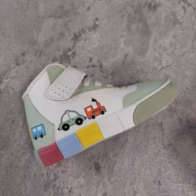 نیم بوت مدل ماشین (رنگ سفید سبز)