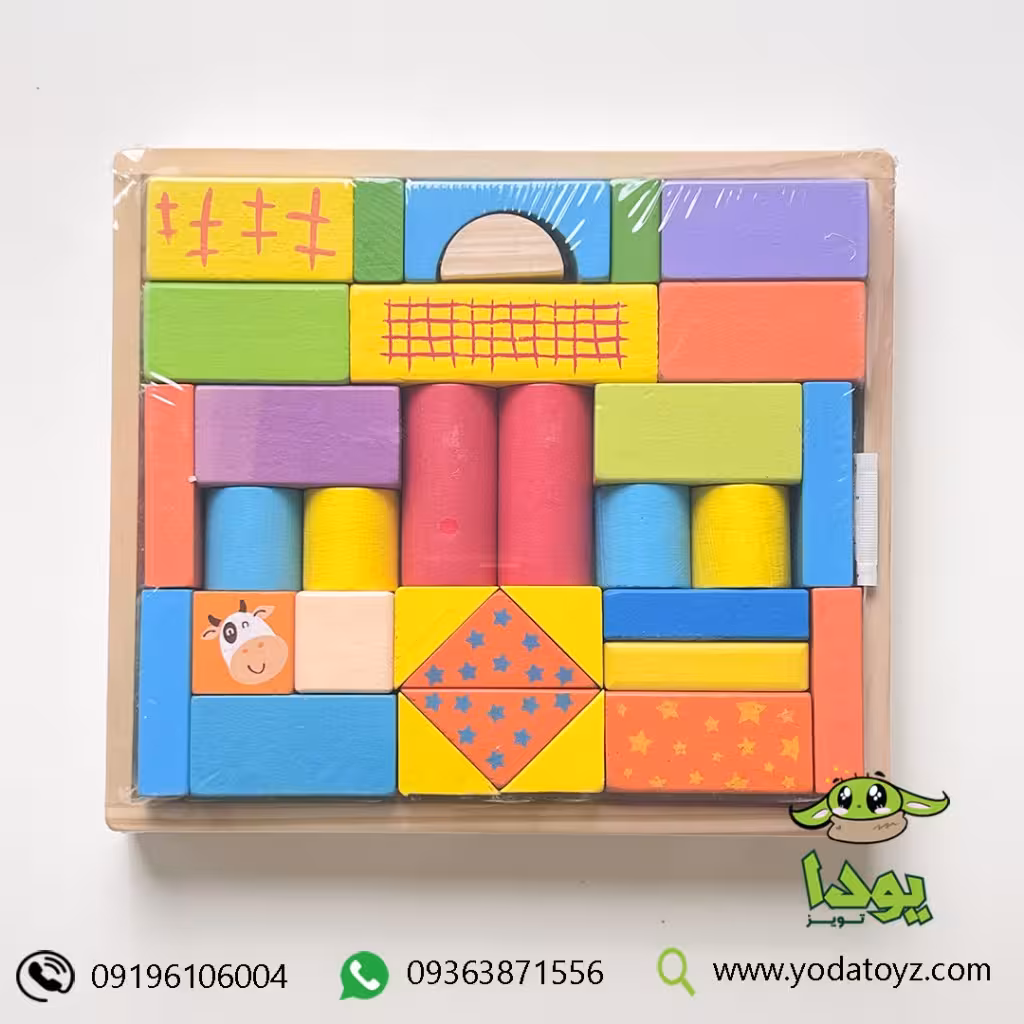 بریکس با جعبه چوبی 33 تکه رنگی 1288
