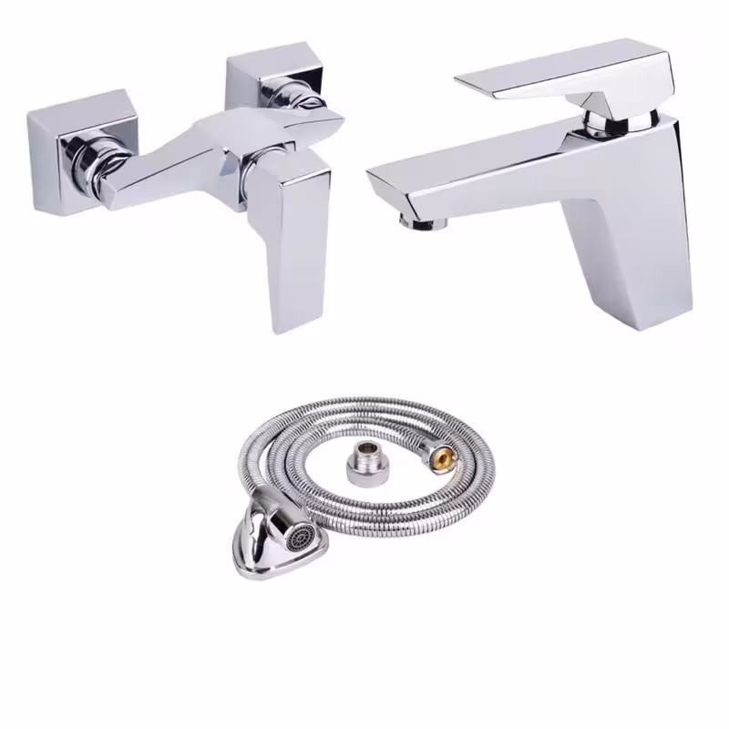 شیرآلات کسری مدل کنکورد مجموعه 2 عددی بهمراه شلنگ توالت