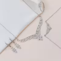 سرویس نقره زنجیری زنانه کد 60046