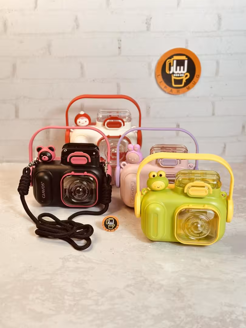 قمقمه فانتزی نی دار طرح دوربین عکاسی برند GlAVOS کد 8560