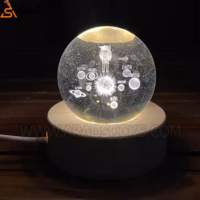 گوی کریستال سه بعدی فضانورد و سیارات