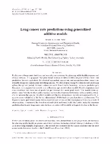 خرید و دانلود نسخه کامل کتاب Lung cancer rate predictions using generalized additive models