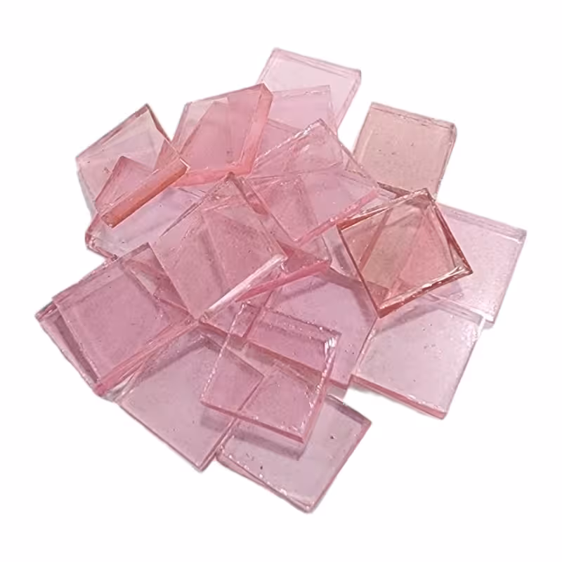 شیشه رنگی مربع 1 سانت 20عددی رنگ صورتی